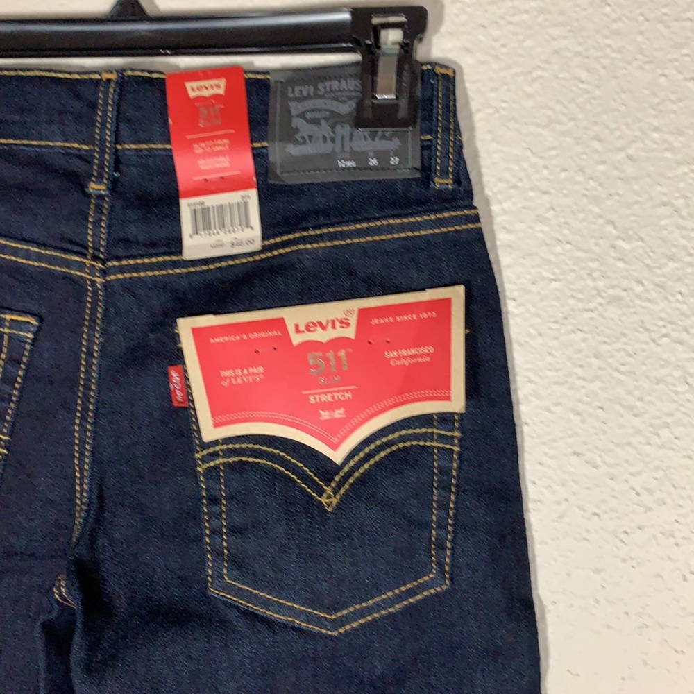 LEVI’S Slim fit JEAN’S 511 Dark wash stretch ankle Jean’s Sz 26 mid-rise Skinny - Picture 12 of 16